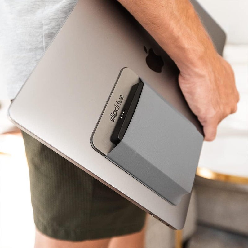Slipdrive حافظة قرص صلب محمولة للكمبيوتر المحمول - قرص صلب HDD - لاصق قابل لإعادة الاستخدام - 5.5 بوصة × 4.5 بوصة - حافظة حمل خارجية للقرص الصلب - حقيبة سفر جيب (كبيرة، رمادية) - Image 5